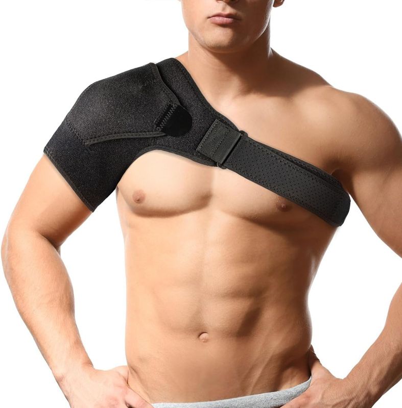 Photo 1 of Krevi Shoulder Brace Shoulder Sling Shoulder Pain Relief Rotator Cuff Support Brace For Injuries and Tears, Joint Pain Relief, Fixed Ice Pack Heated Pack for Men and Women
