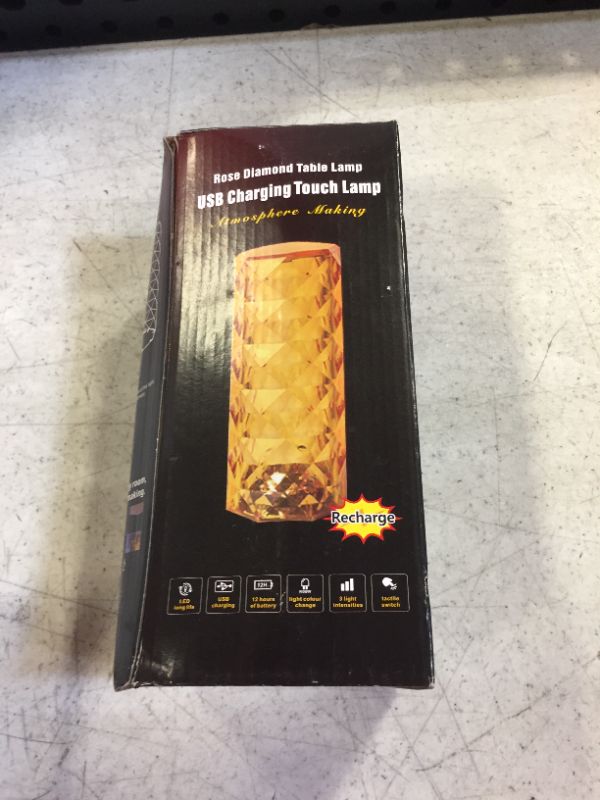 Photo 1 of Crystal Lamp, 16 Color Changing RGB Rechargeable Rose Crystal Table Lamp with USB + Remote, Touch Control Crystal Rose Lamp, Romantic Diamond Night Light for Living Room