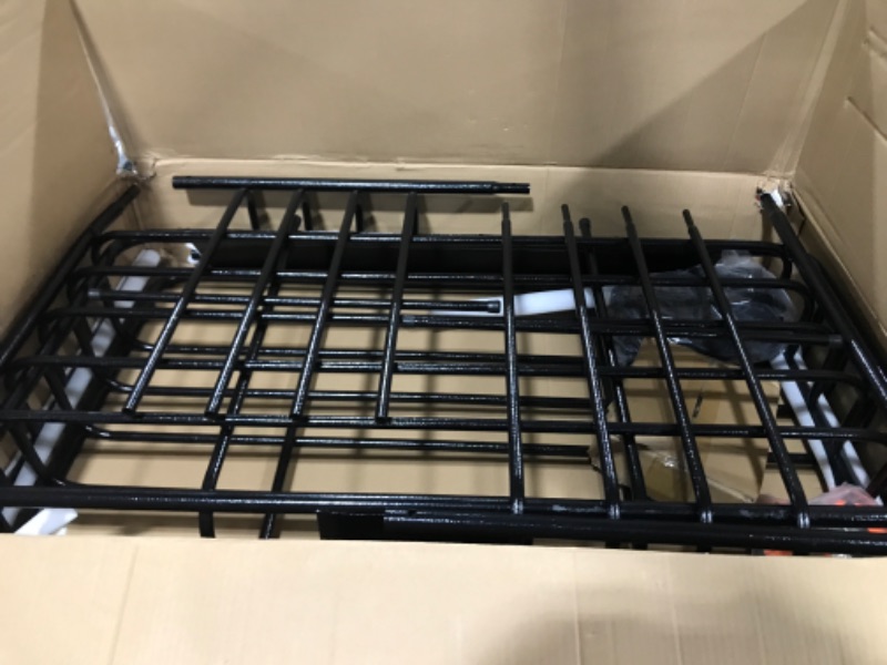 Photo 2 of LWTRMRT Roof Rack Basket with Car Roof Cargo Carrier Use General Size from 64"(L) X39(W) X6(H) to 44(L) X39(W) X6(H),Roof Rasket 200LB Heavy Holder Thickened Material L-top of car