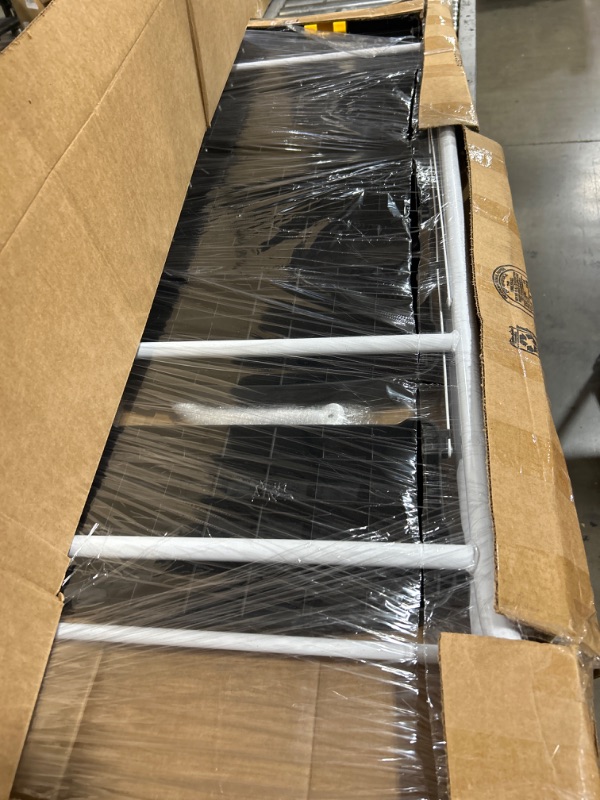 Photo 1 of HBTower 5 Step Ladder with Handrails, Folding Step Stool with Tool Platform, 330 LBS Portable Steel Ladder for Adults for Home Kitchen Library Office, White 5-Step with Tool Platform White