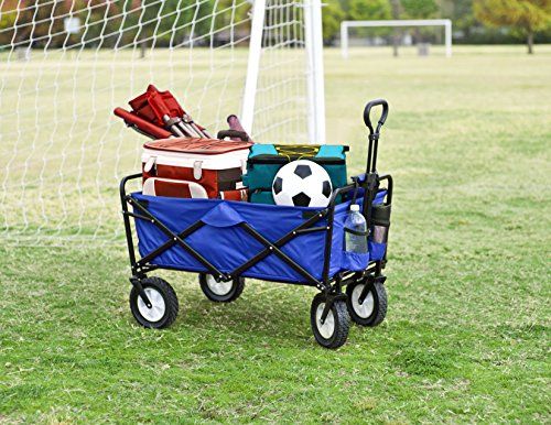 Photo 1 of Mac Sports Collapsible Folding Steel Frame Outdoor Garden Utility Wagon Blue
