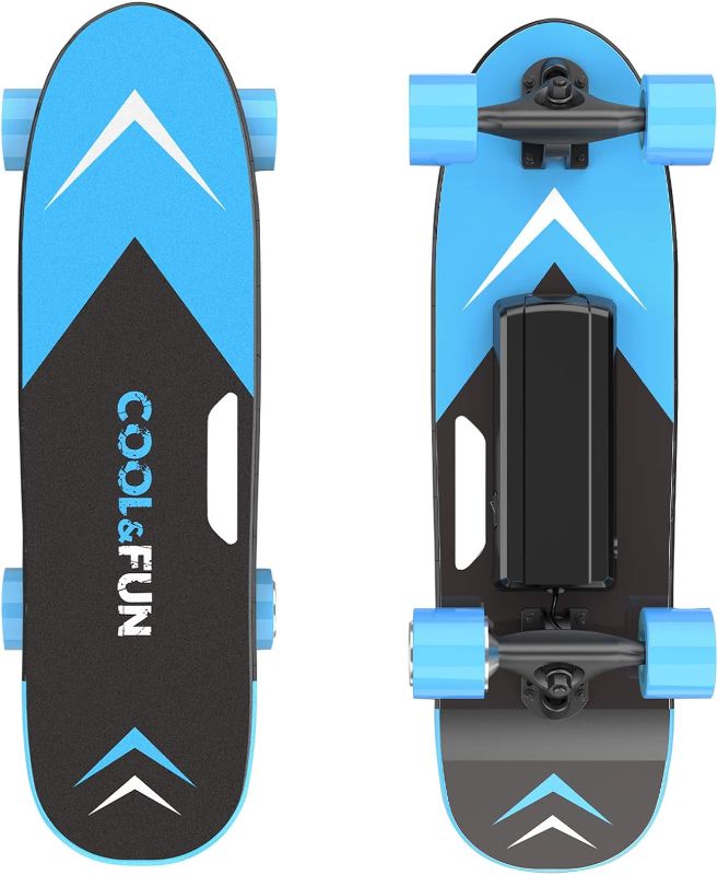 Photo 1 of Cool&Fun Electric Skateboard, Brushless Motor Electric Skateboard with Remote, 10MPH Top Speed, 7 Miles Range, 3 Speeds Adjustment, Max Load up to 200 Lbs, Electric Skateboard for Adults