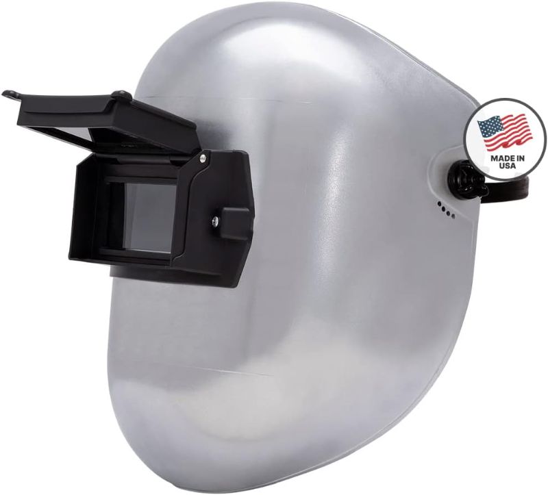 Photo 1 of Jackson Safety PL 280 Welding Hood for Pipeline - Flip Front Welding Helmet - Shade 10 (Multiple Headgear Styles and Colors),Silver 