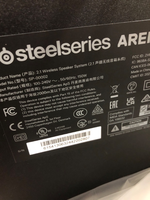 Photo 4 of SteelSeries Arena 7 RGB Illuminated 2.1 Gaming Speakers with Powerful Bass, Subwoofer, and Bluetooth - For PC, PlayStation, Mobile
