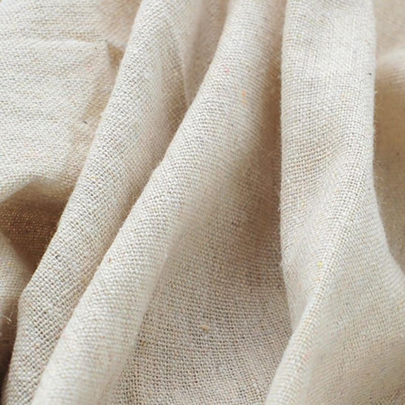 Photo 1 of Light Beige Linen Needlework Embroidery Fabric Cross Stitching Plain Solid Color Aida Cloth Rose Flavor 
