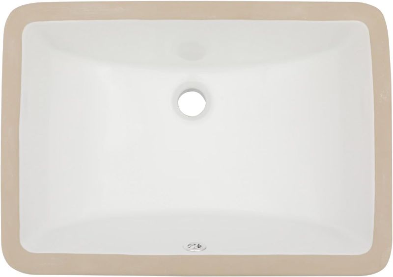 Photo 1 of Undermount Sink Bathroom Rectangular - Mocoloo 20"x 14" White Rectangle Porcelain Sink 20 Inch With Vertical Sides and Overflow 