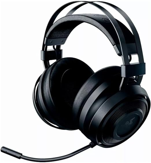 Photo 1 of Razer Nari Essential Wireless 7.1 Surround Sound Gaming Headset: THX Spatial Audio - Auto-Adjust Headband & Swivel Cups - Auto-Adjust - Flip Mic - for PC, PS4, PS5 Only - Black
