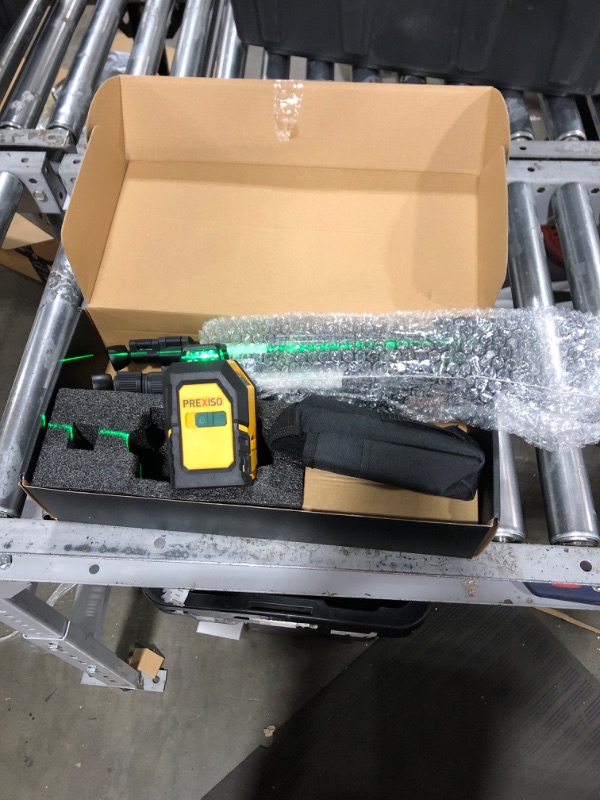 Photo 2 of PREXISO 360° Laser Level with Tripod, 100Ft Self Leveling Cross Line Laser- Green Horizontal Line for Construction, Floor Tile, Renovation with Target Plate, Green Glasses, Carry Bag, 4 AA Batteries