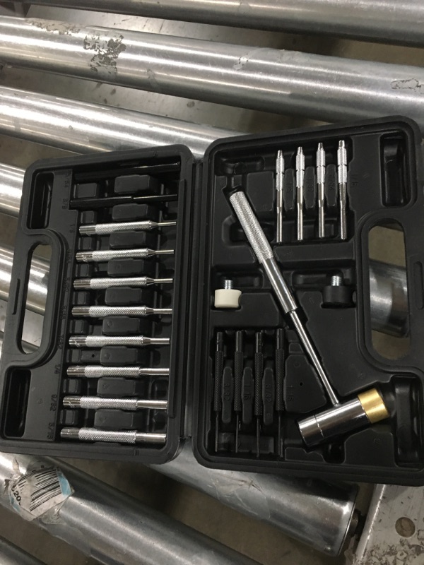 Photo 2 of BESTNULE Punch Set, Punch Tools, Roll Pin Punch Set, Made of Solid Material Including Steel Punch and Hammer, Ideal for Machinery Maintenance with Organizer Storage Container (Without Bench Block)