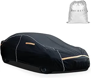 Photo 1 of Car Cover Waterproof All Weather,6 Layers Car Covers for Automobiles, Full Exterior Cover with Zipper, Outdoor Car Cover Sun UV Rain Snow Wind Protection, Fit for 185"(185*70*59 inch)Sedan
