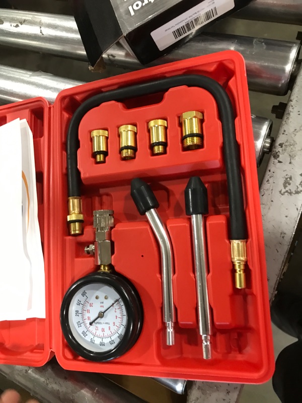 Photo 2 of BETOOLL HW0130 8pcs Petrol Engine Cylinder Compression Tester Kit Automotive Tool Gauge Normal