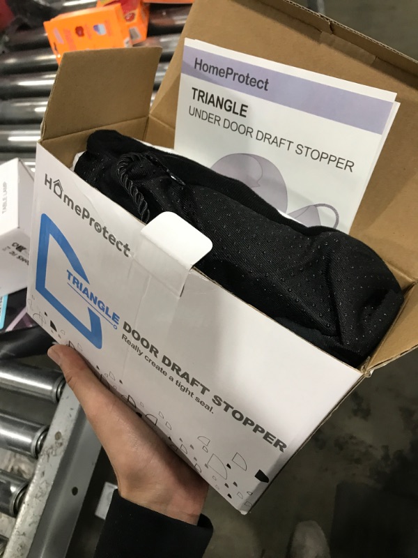 Photo 1 of HomeProtect Under Door Draft Stopper 36 Inch Triangle Under Door Cold Air Stoppers Black Wind/Breeze Noise Blocker Door Sweeps, Improved Triangle Design More Fits 0 to 2" Door Gaps