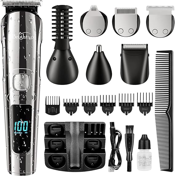 Photo 1 of Brightup Beard Trimmer, Mens Grooming Kit with Hair Clippers, Electric Razor, Shavers for Mustache, Body, Face, Ear, Nose Hair Trimmer, USB Rechargeable & LED Display, Gifts for Men
