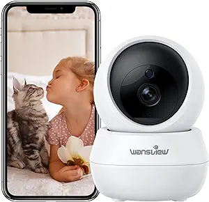 Photo 1 of wansview Security Camera Indoor Wireless for Pet 2K Cameras for Home Security with Phone app and Motion Detection,Cat/Dog/Nanny/Baby Camera with Pan Tilt, SD Card & Cloud Storage, Works with Alexa