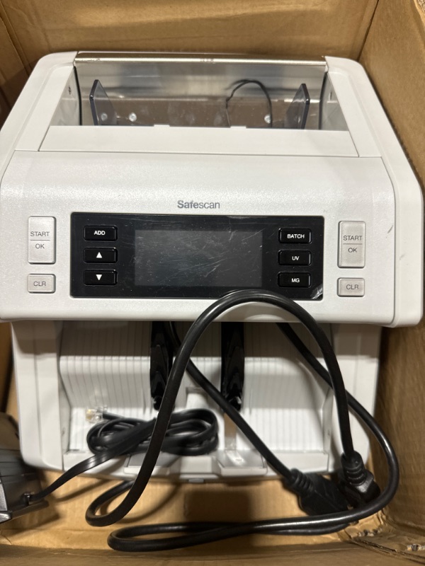 Photo 2 of Safescan 2250 Money Counter Machine with Counterfeit Detection, Multi-Currency, Add/Batch Modes, LCD-Display, High-Speed Counts and Sorts 1,000 bills per minute, 3 Point Counterfeit Check 1,000 bills per minute UV, MG & Size Detection