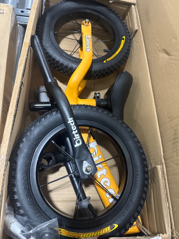 Photo 2 of 12" Balance Bike for 2, 3, 4, 5, 6 Year Old Boys and Girls, Lightweight Nylon Frame Toddler Training Bike No Pedal Bikes for Kids with Adjustable Seat and Air Tires Yellow