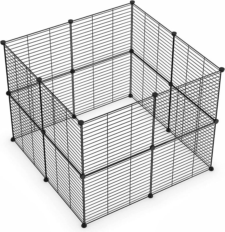 Photo 1 of LURIVA Small Animal Playpen, Guinea Pig Cages, Pet Playpen, Rabbit Cage,Small Animal Cage, Puppy Kitten Dog Playpen, Indoor Outdoor Portable Metal Wire Yard Fence,15 X 12 Inch, 28 Panels, Black