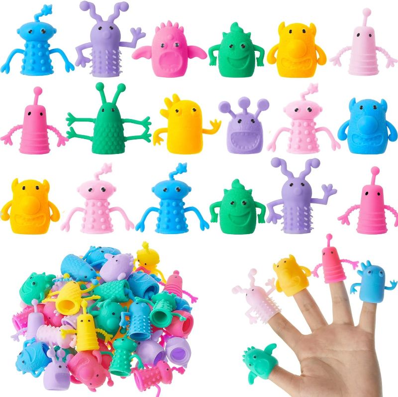 Photo 1 of 40 Pcs Cute Finger Puppets Toys Finger Toys of Monster Pattern Soft Rubber Finger Puppet Mini Stretchy Fidget Toy Finger Doll Toys Tiny Prank Set for Role Playing Birthday Party Favor, 9 Random Styles
