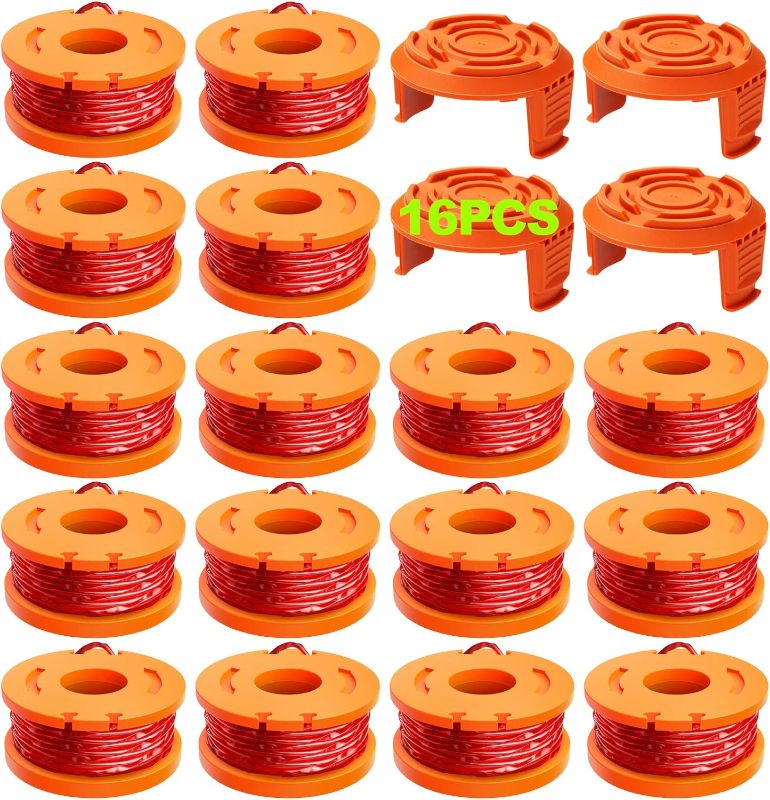 Photo 1 of 20 Pack Trimmer Spool Line for Worx,(WA0010)Replacement Trimmer Spool Line for Worx,Trimmer Line Refills 0.065 inch for Worx,Suitable for Worx String Trimmers(16 Pack Grass Trimmer Line,4 Trimmer Cap)
