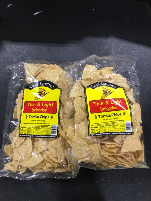 Photo 2 of 2 Pack Casa Sanchez Thin & Light Tortilla Chips - 14 oz bag EXP 5-17-24