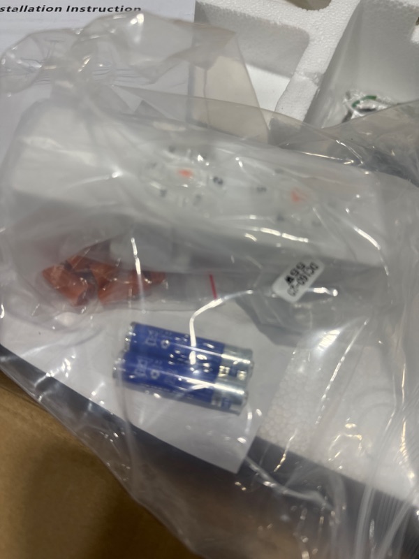 Photo 1 of 84" DC Motor Ceiling Fan with Light, 6-Speed Remote Control, Reversible Motor, Modern 9 Blades Ceiling Fan 4.5"/12"/24" Downrods for Home or Commercial, Living Room/Restaurant White/Gold White+Gold 84"