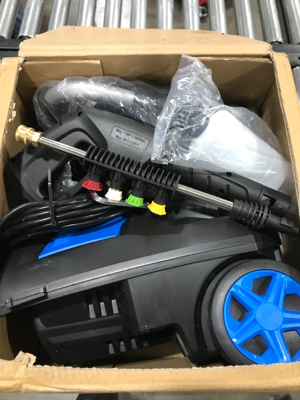 Photo 3 of Pressure Washer 1.8GPM 1800W High Electric Pressure Washer Power Washer Cleaner with All-in-one Spray Nozzle, Hose Reel, 20 Ft Hose & 35 Ft Wire for Cleaning Cars, Driveways, Patios
