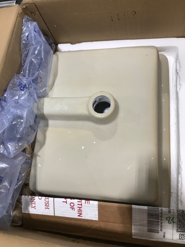 Photo 2 of (NOVB0) Shallow Rectangular Undermount White Porcelain Sink with Overflow, 16.25 x 20.5-inches (NP-U193911)