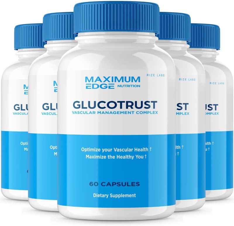 Photo 1 of (5 Pack) Glucotrust Capsules - Gluco Trust Supplement Pills Advanced Gluctrust Tablets Balance Glucose Max Formula Complex Blend Edge (300 Capsules)
