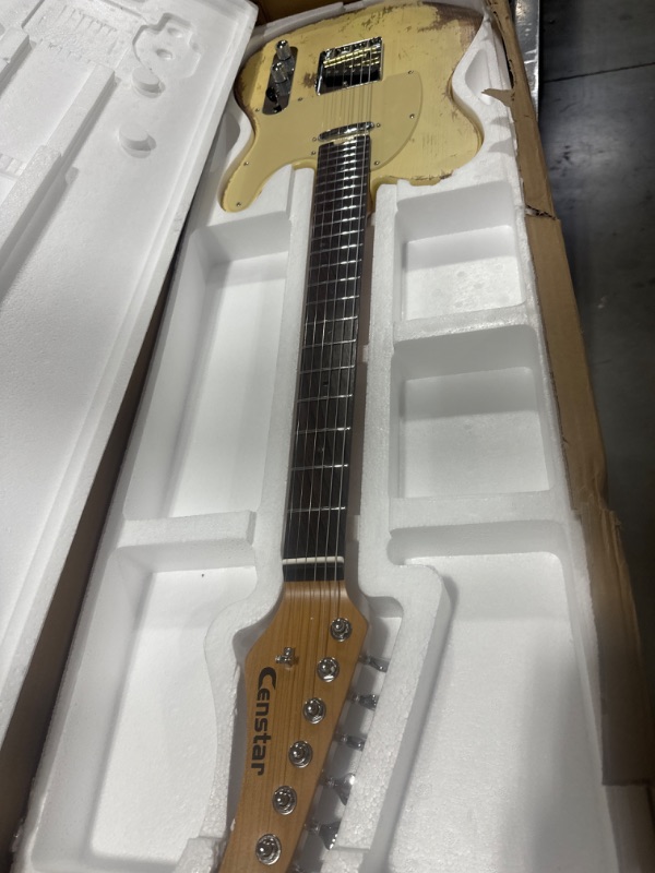 Photo 1 of Censtar Electric Guitar, Solid Electric Guitar Kit Consists of a Roasted Mahogany Body and Maple Neck,Professional/Full Size Mercury Electric Guitar for Adults. 