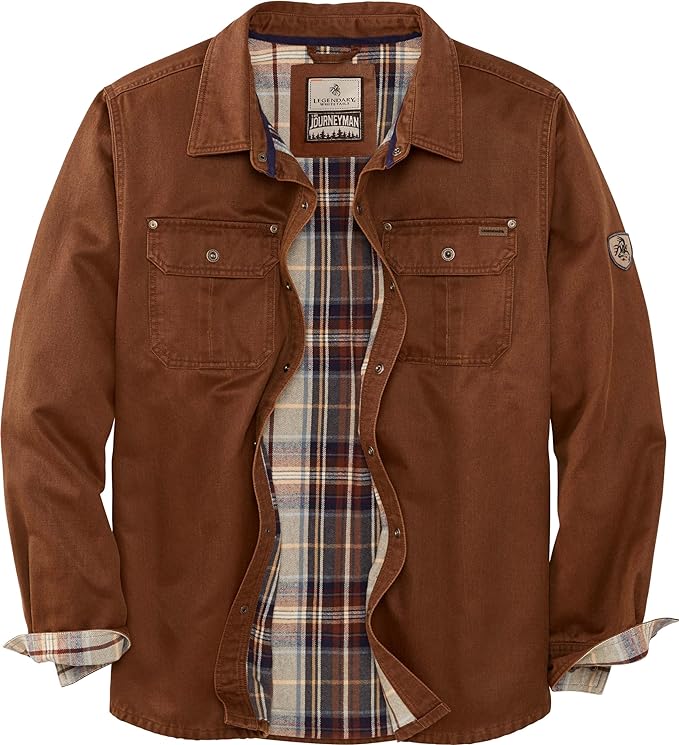 Photo 1 of Legendary Whitetails Journeyman Shirt Jacket, Flannel Lined Shacket for Men, Water-Resistant Coat Rugged Fall Clothing Medium 
