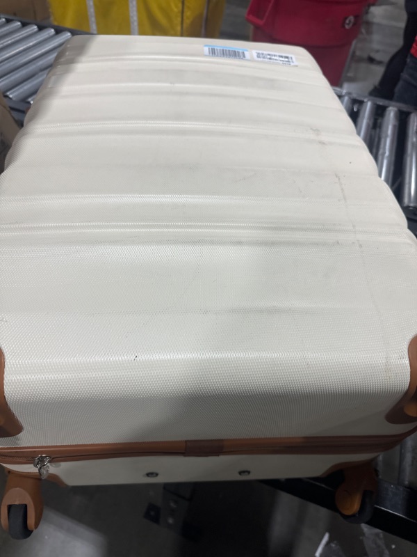 Photo 2 of LONG VACATION Luggage Set 4 Piece Luggage Set ABS hardshell TSA Lock Spinner Wheels Luggage Carry on Suitcase (WHITE, 6 piece set) 6 piece set WHITE