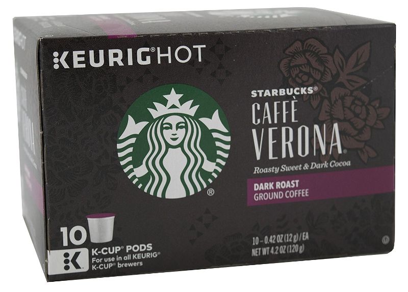 Starbucks Coffee K-Cup Pods, Caffè Verona, Dark Roast Coffee with Notes ...