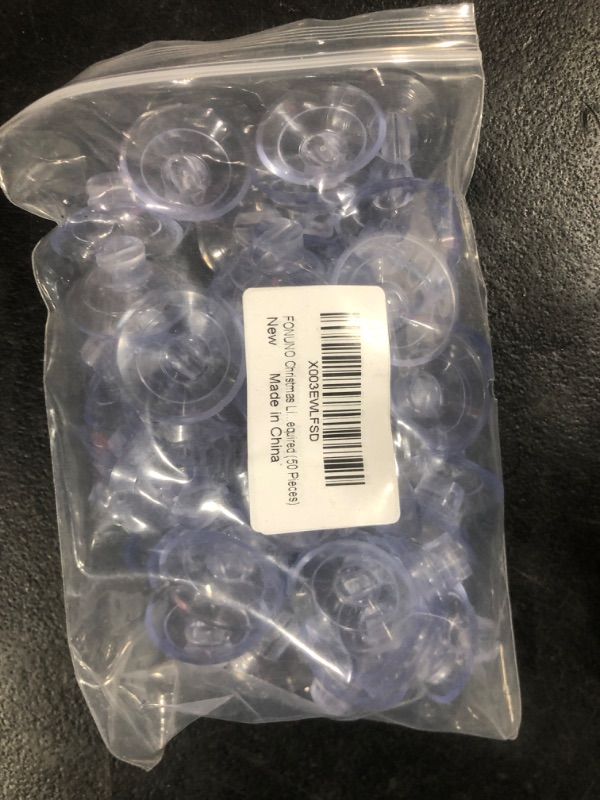 Photo 1 of FONUNO Christmas Light Suction Cups 1 1/5" Holiday Light String Suction Cup Hooks Holder for Hanging Christmas Light String Decoration No Tools Required (50 Pieces) 50 1 1/5"