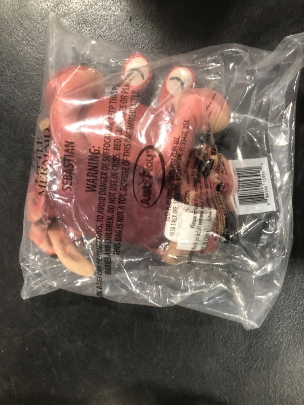 Photo 2 of Disney The Little Mermaid Sebastian Small Plush Stuffed Animal, Crab, Officially Licensed Kids Toys for Ages 3 Up, Basket Stuffers and Small Gifts by Just Play