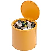 Photo 1 of Coffee Pod Holder with Lid, Plastic Coffee Bar Accessories Organizer for K Cups, Creamer, Sugar Bags, Candy, Capsule, Large Coffee Station Storage for Home Office Counter (Yellow)
