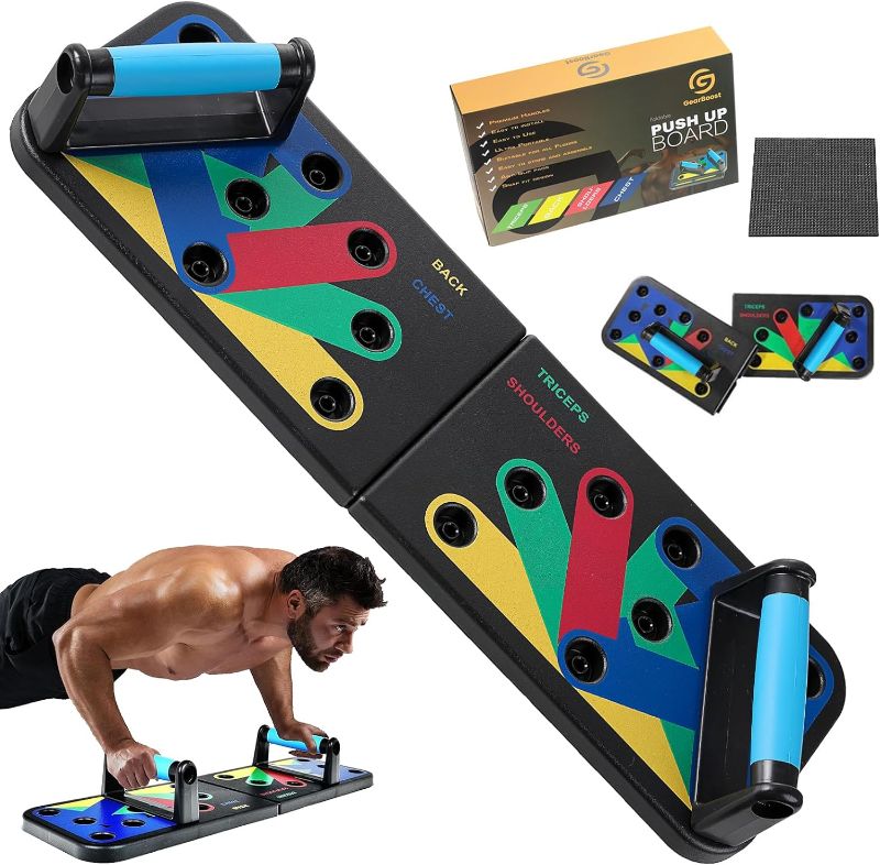 Photo 1 of Push Up Board 9 in 1 | Push Up Board for Men & Women | Multi-functional Push Up Bar System | Perfect Pushup Board for Exercise | Strength Training Equipment | Home Workout Equipment
