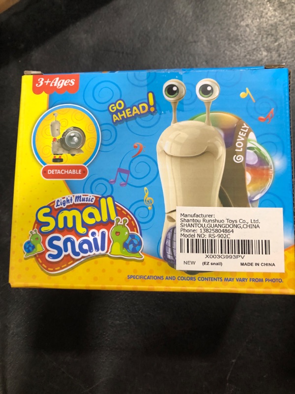 Photo 2 of Crawling Snail Baby Toy Infant Babies Time Toy: Walking Dancing Snail Toy with Music & Lights, Crawling Toys for Babies 0-6 6-12 Months Toddlers 1 2 3 4 5 Year Old Birthday