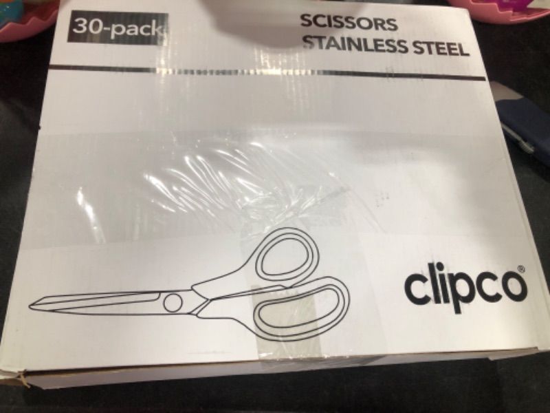 Photo 2 of Stainless Steel Scissors with Ergonomic Handle (Pack of 30)
