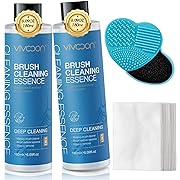 Photo 1 of   Makeup Brush Cleaner 3 in 1 Makeup Brush Cleaner Solution & Restorer & Makeup Remover 6 x 2 Fl Oz, For Makeup Brushes, Sponge and Puff, With a Cleaning Mat, Fragrance Free, Paraben Free
