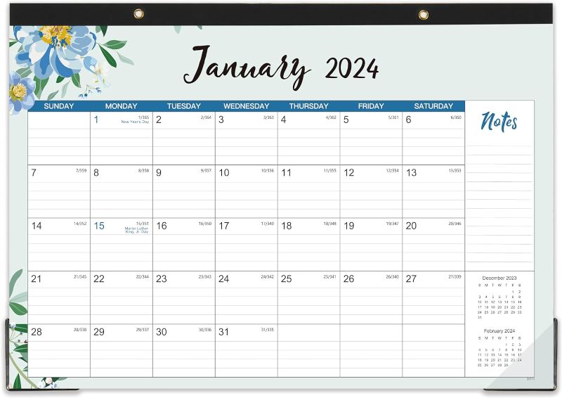 Photo 1 of 2024 Desk Calendar - 12 Months Desk Calendar 2024, 16.8" x 12", JANUARY - DECEMBER 2024, Desk Calendar 2024, Large Ruled Blocks for Planning, 2024...
