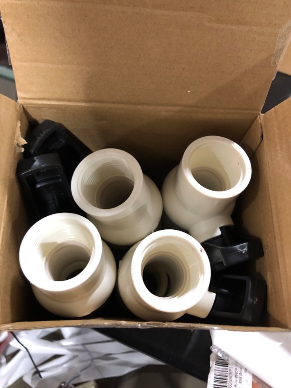 Photo 2 of 8 Pcs PVC Ball Valve Shut off Ball Valve Threaded with Easy to Rotate and Handle Rated at 150 PSI Water Valve for Agricultural Irrigation System Cold Water Supply Pool Sewage Pipes (1 inch)