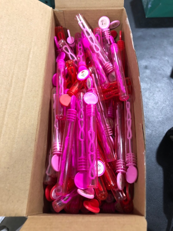 Photo 2 of 300 Pcs Valentine's Day Bubble Wands, Mini Bubble Wands for Valentine's Day Party Favors, Valentine's Classroom Exchange Prizes Game Prizes, Party Goodie Bag Stuffer for Girls Boys