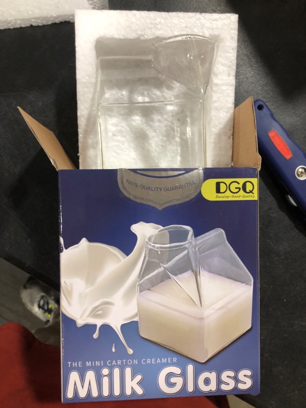 Photo 2 of DGQ Glass Creamer Mini Milk Class Cup Hand-Blown Carton Container 12 Ounce Water Glass Cup Milk Creamer Box