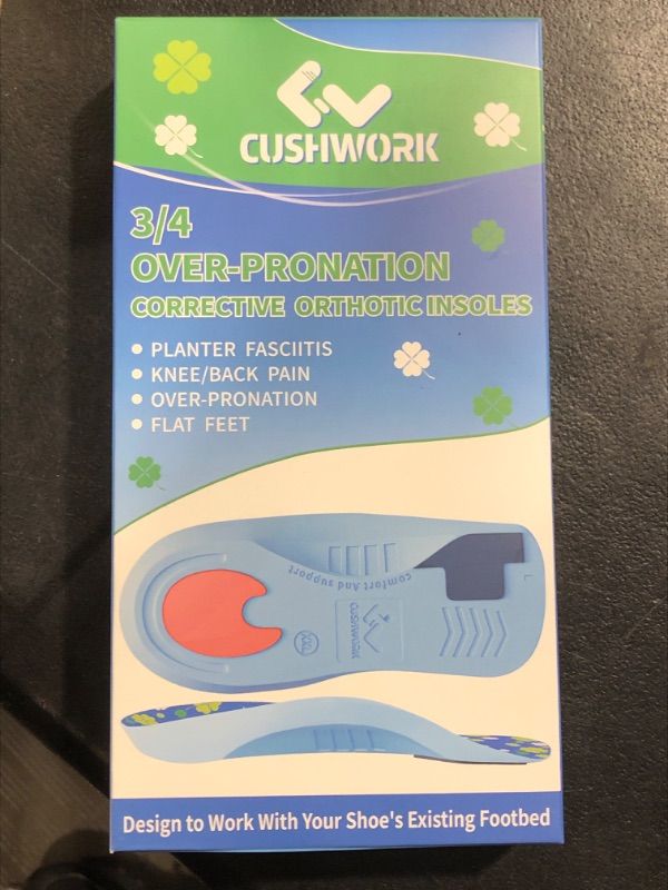 Photo 2 of 3/4 Over-Pronation Corrective Shoe Insoles, Medium Arch Supports Orthotics Inserts for Flat Feet, Knee Pain, Lower Back Pain, Improve Walking Posture, Men Women for Everyday Use-XL