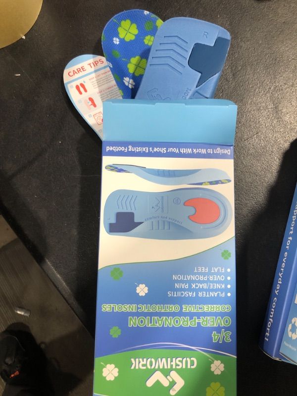 Photo 2 of 3/4 Over-Pronation Corrective Shoe Insoles, Medium Arch Supports Orthotics Inserts for Flat Feet, Knee Pain, Lower Back Pain, Improve Walking Posture, Men Women for Everyday Use-XL