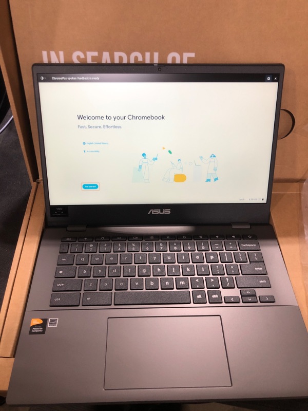 Photo 4 of ASUS Chromebook CM14 Laptop, 14" HD Anti-Glare Display (1366x768), MediaTek Kompanio 520, 4GB RAM, 64GB eMMC, ChromeOS, Gray, CM1402CM2A-DS44, Gravity Grey
