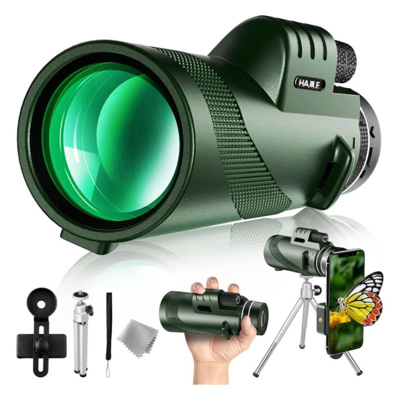 Photo 1 of 40x60 Monocular Telescope with Smartphone Holder & Tripod, HD Compact Monocular Scope for Adults, Power Prism Monocular for Hiking Hunting Camping Travel Finder