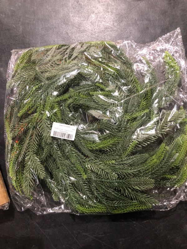 Photo 2 of 1 Pack Christmas Pine Garland,6 Ft Real Touch Pine Garland,Artificial Christmas Garland Green Pine,Lifelike Foliage Christmas Greenery Garland for Home Decor Fireplace