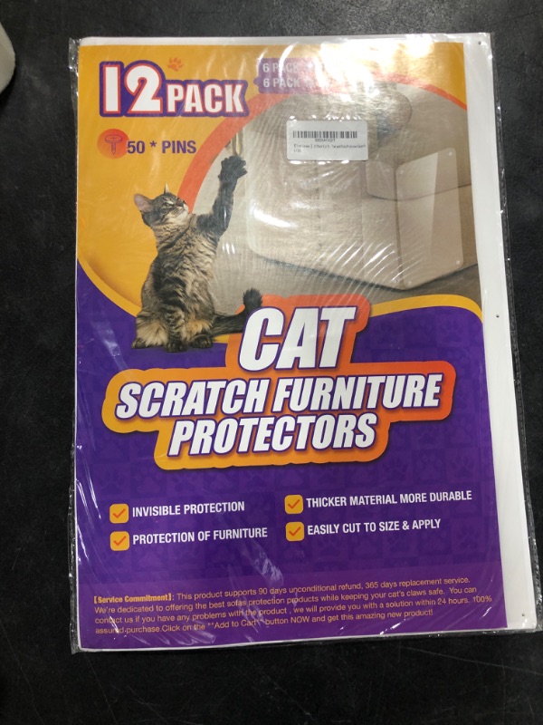 Photo 2 of ?New Version? 12 Pack Cat Scratch Deterrent Tape, 17-inch x 12-inch (6pcs) & 17-inch x 10-inch (6pcs) Furniture Protectors from Cats for Couch, Cat Training Anti-Scratch Pad and Sofa Protector Guards