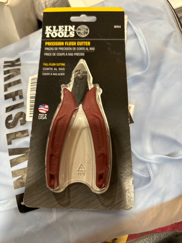 Photo 1 of Klein Tools D275-5 Pliers, Diagonal Cutting Pliers with Precision Flush Cutter is Light and Ultra-Slim for Work in Confined Areas, 5-Inch
